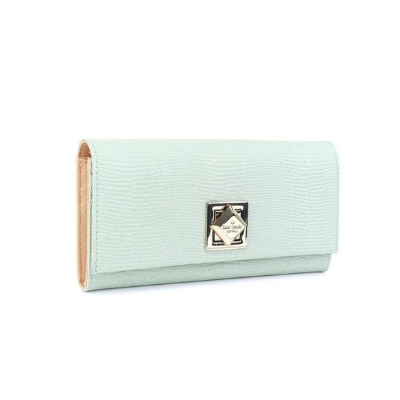 NWT Kate Spade Lizard Embossed Cyndy Wallet Dusty Mint - Picture 5 of 12